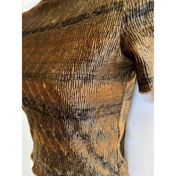 Zara velvet brown Ombre striped short sleeve top size small - Picture 4 of 11